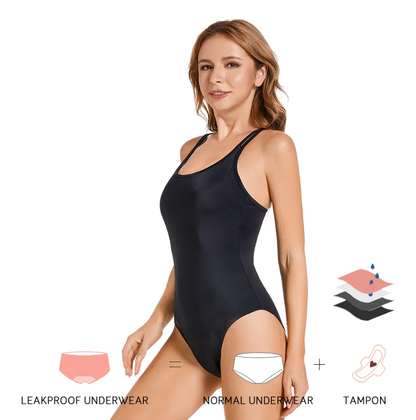 Period-Proof Black Swimsuit