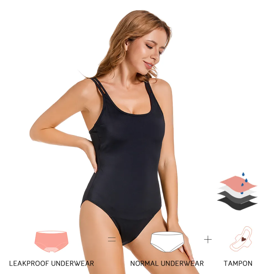 Period-Proof Black Swimsuit