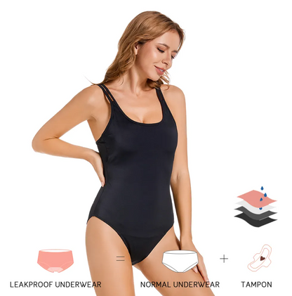 Period-Proof Black Swimsuit