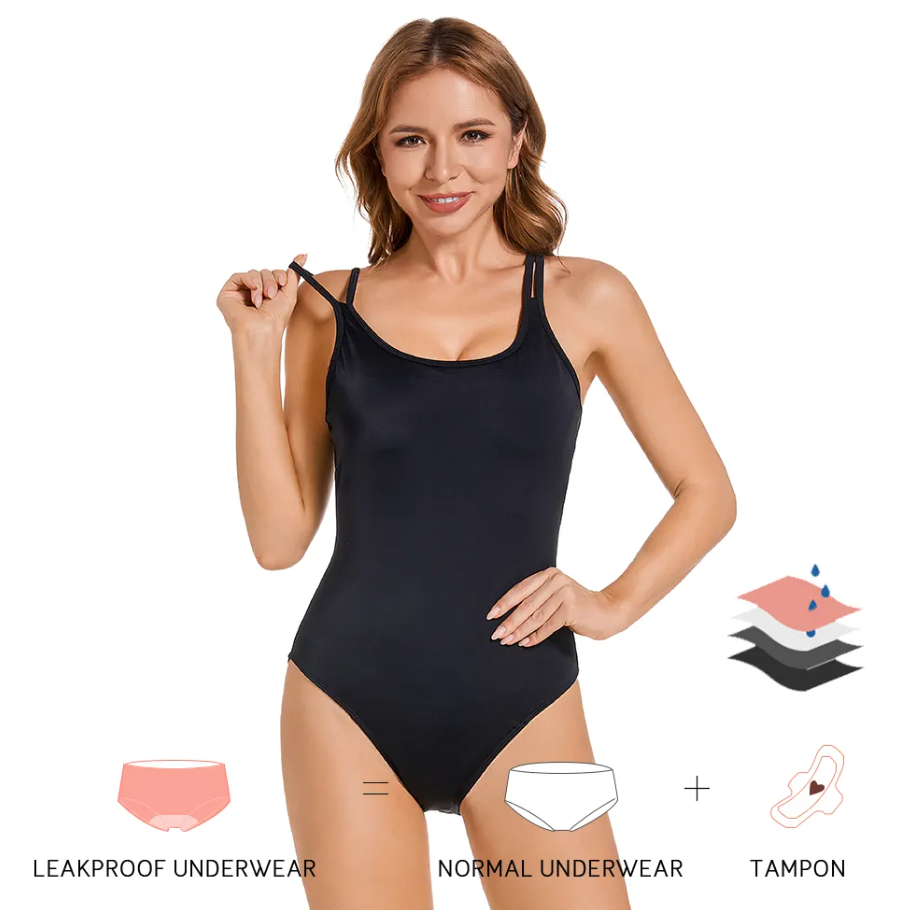 Period-Proof Black Swimsuit